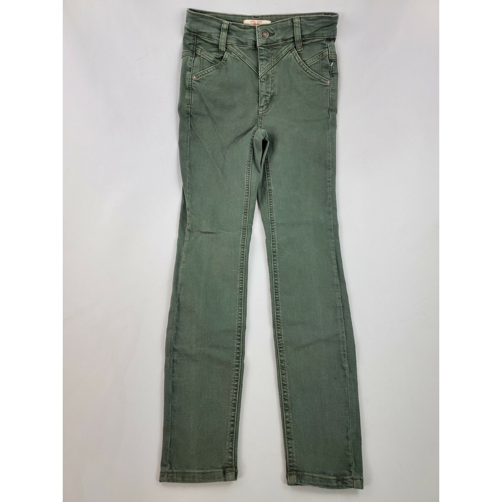 Free People women jeans pants OB1161599 cotton green pockets W25 $98